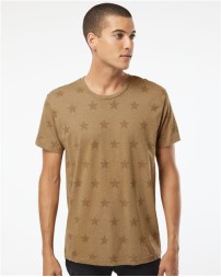 Code Five 3929 Men's Star Print Tee - 4.5 oz. 60/40 Combed Ring-Spun Cotton/Polyester Vintage Fine Jersey Adult Star Print Tee | S-3XL