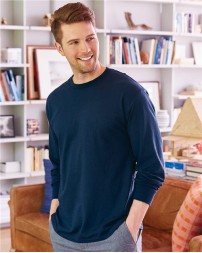 Hanes 5286 Essential-T Long-Sleeve T-Shirt – Unisex 5 oz. US Grown Cotton Tee with Ribbed Cuffs | S–3XL