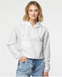 Independent Trading Co. EXP64CRP Women's Lightweight Quarter-Zip Pullover Crop Windbreaker Jacket – 2.5 oz. Women's Quarter-zip crop windbreaker | XS–2XL