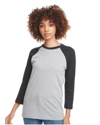 Next Level 6251 Unisex CVC Three-Quarter Sleeve Raglan T-Shirt – 4.3 oz. 60/40 CVC Contrast Raglan Tee | XS–3XL