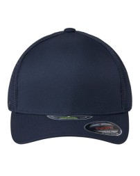 Flexfit 5511UP Unipanel™ Trucker Cap – 99/1 Polyester/PU Spandex | Heather Jersey Front/Soft Mesh Back | Original Flexfit® Technology | Structured Five-Panel Seamless Unipanel Front | OEKO-TEX