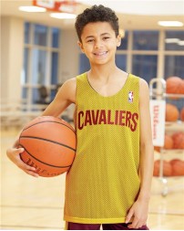 Alleson Athletic A115LY Youth NBA Logo'd Reversible Jersey – 70-Denier Tricot Mesh Basketball Jersey