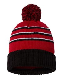 Richardson 134 Pom Cuffed Beanie - 100% Acrylic, Pom on Top, Solid Cuff, 12