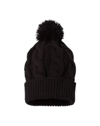 Richardson 141R Chunk Twist Cuffed Beanie - 100% Acrylic, Chunky Cable Knit, Pom on Top, 14