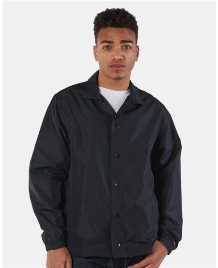 Champion CO126 Unisex Coach’s Jacket – 2.8 oz. 100% Polyester Micro Poplin Wind- and Water-Resistant Snap-Front Jacket | S–3XL