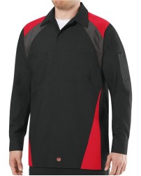 Red Kap SY18 Men's Long Sleeve Tri-Color Shop Shirt – 4.25 oz. 65/35 Ripstop ZeroSkratch Automotive | S–3XL