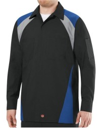 Red Kap SY18T Men's Tall Long Sleeve Tri-Color Shop Shirt – 4.25 oz. 65/35 Ripstop ZeroSkratch | LT–2XLT