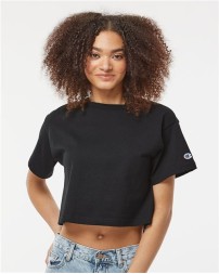 Champion T453W Women's Heritage Jersey Crop T-Shirt - 7 oz. 100% Cotton Double-Needle Cropped Tee | XS-2XL