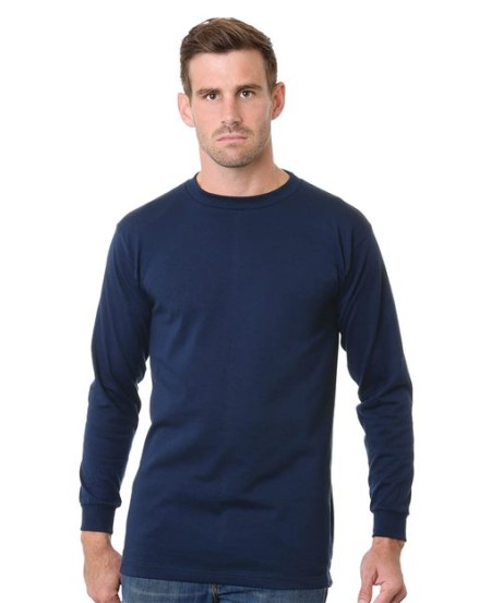 Bayside 6200 Men's USA-Made Tall Long Sleeve T-Shirt – 6.1 oz. 100% Cotton Heavyweight Tall LS Tee | LT–3XLT