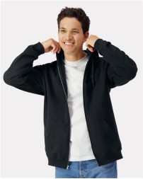 Gildan SF600 Unisex Softstyle® Full-Zip Hooded Sweatshirt | 100% Cotton Face | 2-Piece Color-Matched Jersey-Lined Hood | Dyed-to-Match Zipper | Pouch Pocket | OEKO-TEX