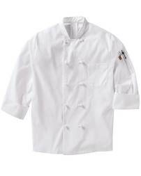 Chef Designs 044X Mimix Ten Knot Button Chef Coat with OilBlok - 65/35 Poly/Cotton OilBlok Ripstop + MIMIX Stretch Panels | XS-4XL