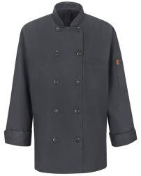 Chef Designs 041X Women's Mimix Chef Coat with OilBlok - 65/35 Poly/Cotton OilBlok Ripstop + MIMIX Stretch Panels Women's Ten Button Chef Coat | XS-3XL