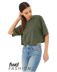 BELLA CANVAS 6482 Women's Jersey Crop Tee – 4.2 oz. 100% Airlume Cotton Women's Jersey Crop Tee with Finished Hem and Neck Binding