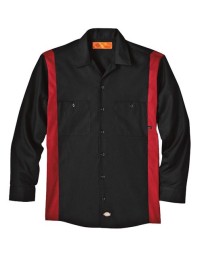 Dickies 5524 Men’s Industrial Colorblocked Long Sleeve Shirt – 4.25 oz. 65/35 Polyester/Cotton Permanent Press Poplin