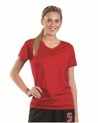 Holloway 222820 Women's Momentum V-Neck T-Shirt – 4.1 oz. 100% Polyester Dry-Excel UPF 30+ Odor-Resistant Ladies' Tee | S–3XL