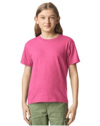 Gildan 64000BCVC Youth Softstyle® CVC T-Shirt – 4.6 oz. 60/40 Ring-Spun Cotton/Polyester | Subtle Heather Texture | Narrow Rib Collar | Taped Neck & Shoulders | Youth XS–XL | OEKO-TEX