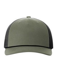 Richardson 112FPR Five-Panel Trucker Rope Cap - 60/40 Cotton/Polyester, Rope Accent, Seamless Front | OSFM Snapback