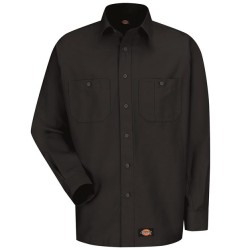 Dickies WS10 Men’s Long Sleeve Work Shirt – 5.25 oz. 60/40 Cotton/Polyester Canvas | Moisture-Wicking | Underarm Gussets