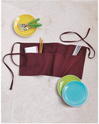 Q-Tees Q2115 Waist Apron with Pockets – 7.5 oz. 55/45 Cotton/Polyester with Three-Section Pocket | One Size