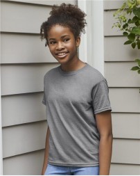 Gildan 8000B Youth DryBlend® T-Shirt – 5.6 oz. 50/50 Cotton/Polyester | DryBlend® Moisture-Wicking | Seamless Double-Needle 7/8″ Collar | Youth Sizing XS–XL | US Cotton Trust