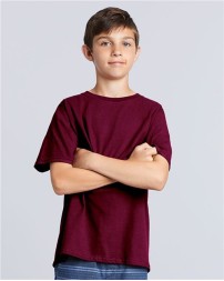 Gildan 5000B Youth Heavy Cotton® T-Shirt – 5.3 oz. 100% US Cotton | Seamless Rib Collar | Taped Shoulder-to-Shoulder | Double-Needle Stitching | Youth Sizing | OEKO-TEX