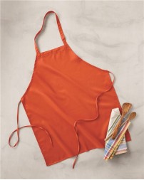 Q-Tees Q4010 Bib Apron – 6.4 oz. 100% Brushed Polyester Bib Apron with Neck Strap and Waist Ties | One Size